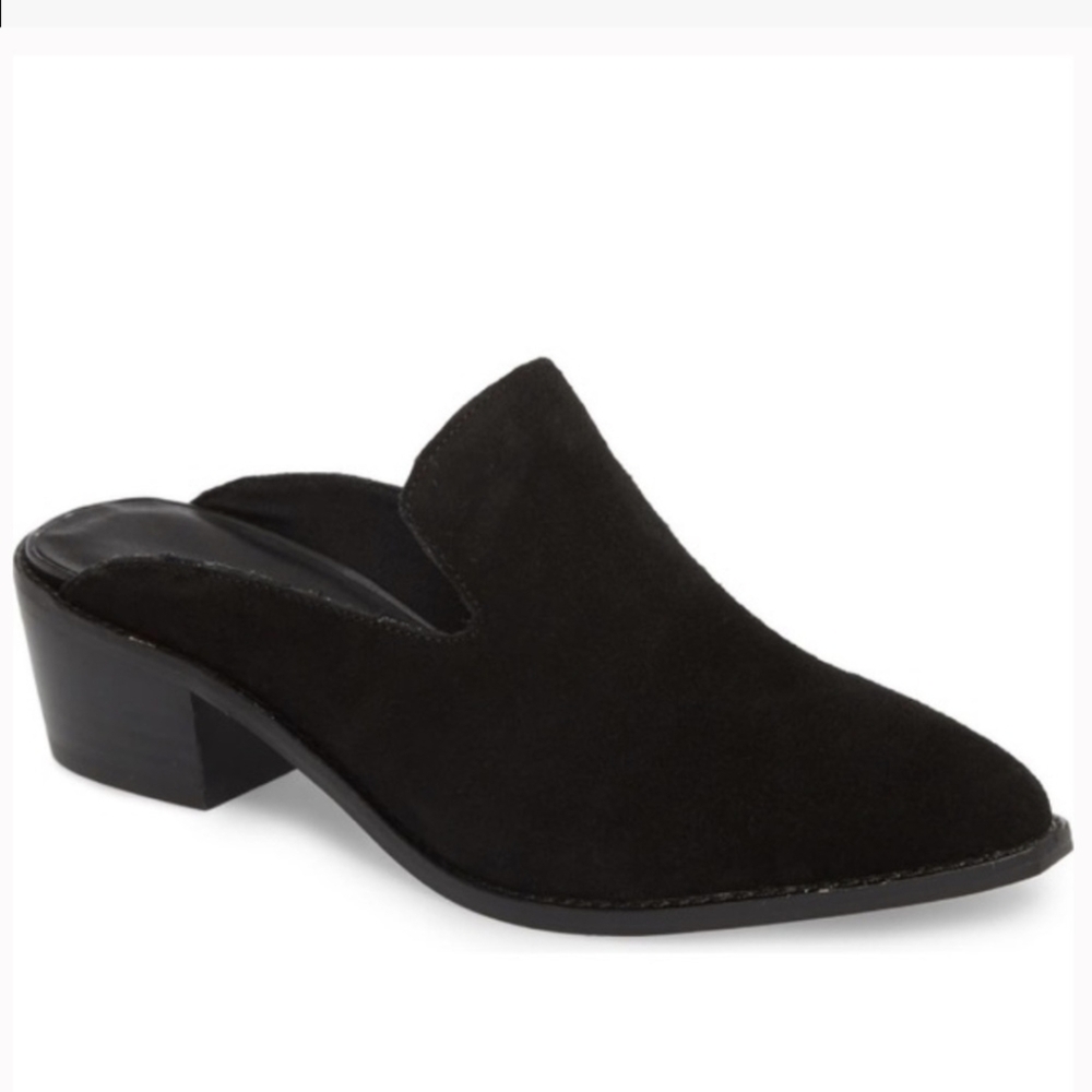 Chinese laundry marnie mule in black suede